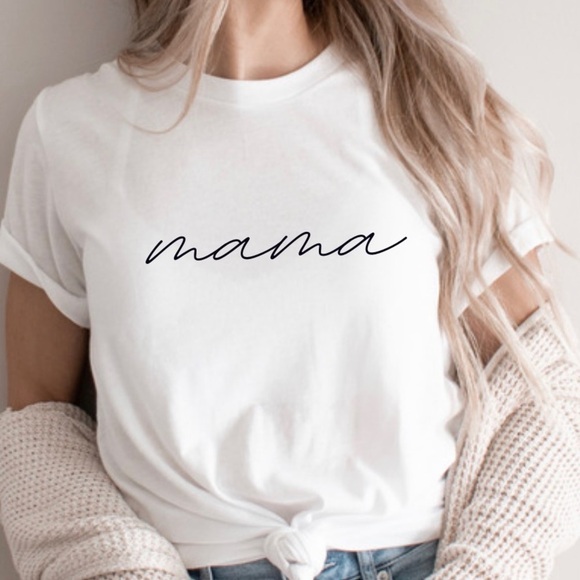 Mama Graphic Crew Neck Short Sleeve Tee Shirt - Picture 1 of 4